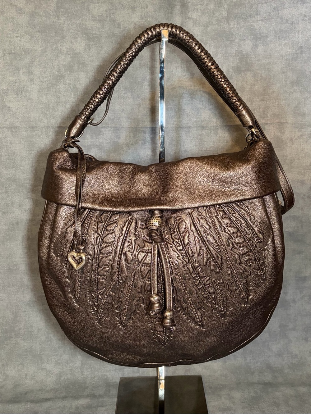 Brighton Masterpiece Nina Pewter Leather Shoulder Bag